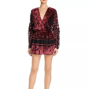 Ramy Brook Clarice Velvet-Burnout Mini Dress Small